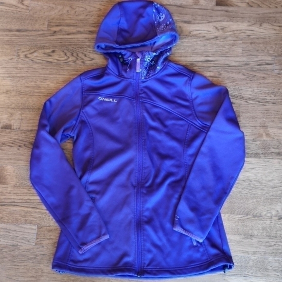 O'NEILL Hooded Fleece Jacket Purple Print M - Picture 1 of 9